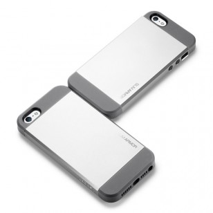 Накладка SGP Slim Armor Color для iPhone 5/5S светло серебряный